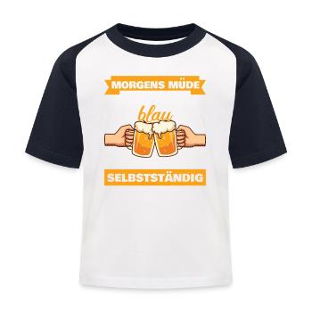 Fatigué le matin, bleu le soir, indépendant - T-shirt baseball Enfant - blanc/marine - Devant