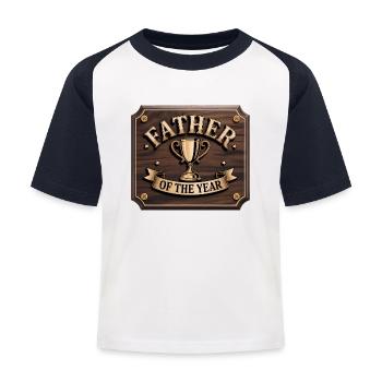 Father of the Year - Funny Dad T-Shirt - Kids' Baseball T-Shirt - white/navy - Front