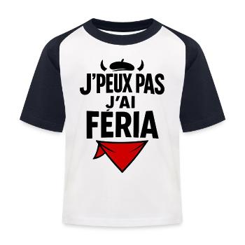 Ich kann nicht, Feria - Kinder Baseball T-Shirt - Weiß/Navy - Vorne