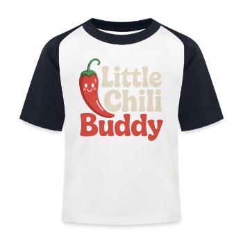Petit ami Chili - T-shirt baseball Enfant - blanc/marine - Devant
