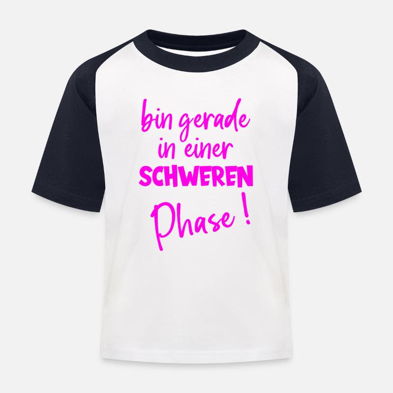 Je suis juste dans une période difficile avec le poids de l’humour - T-shirt baseball Enfant - blanc/marine