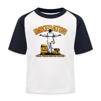 Imkerator Ganze Völker arbeiten für mich - Kinder Baseball T-Shirt - Weiß/Navy - Vorne