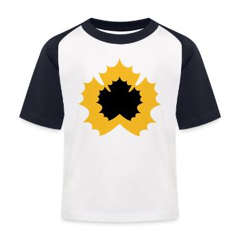 Yellow-black Skellefteå - Kids' Baseball T-Shirt - white/navy - Front