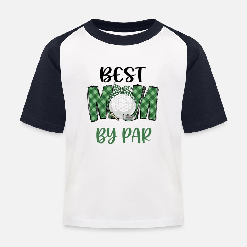 Best Mom by Par Golf Tee - Kinder Baseball T-Shirt - Weiß/Navy