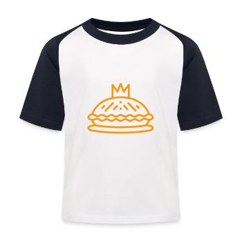Humour galette des rois - T-shirt baseball Enfant - blanc/marine - Devant