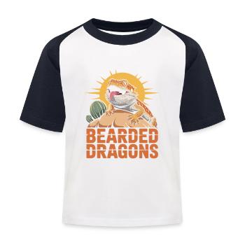 Bearded Dragons Lover Design - Kids' Baseball T-Shirt - white/navy - Front