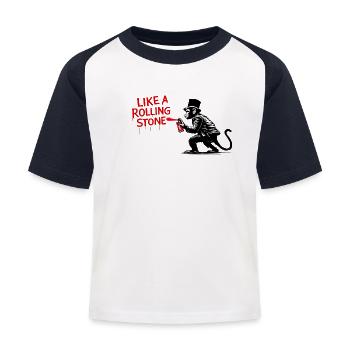 Comme un singe de Rolling Stone - T-shirt baseball Enfant - blanc/marine - Devant