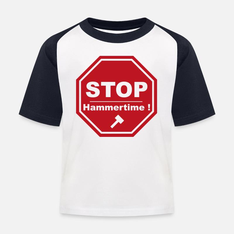 stop hammertime - T-shirt baseball Enfant - blanc/marine