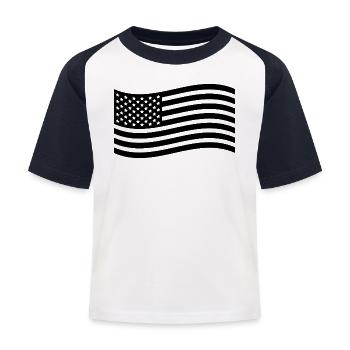Utiliser des drapeaux - T-shirt baseball Enfant - blanc/marine - Devant