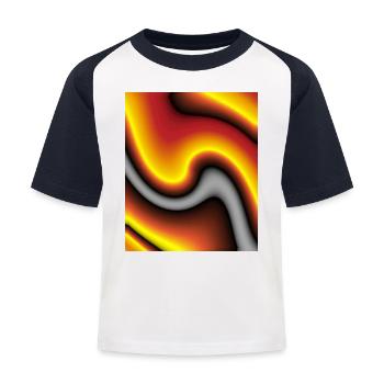 Lava-Welle Farbenspiel - Kinder Baseball T-Shirt - Weiß/Navy - Vorne