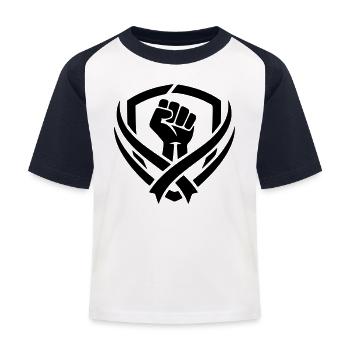 Combat logo - Kids' Baseball T-Shirt - white/navy - Front