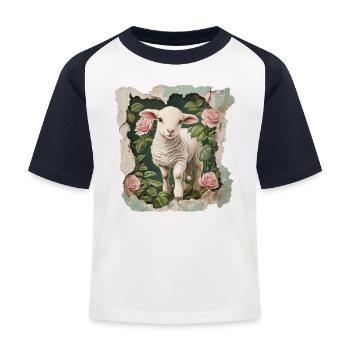 Lamb Vintage - Kids' Baseball T-Shirt - white/navy - Front