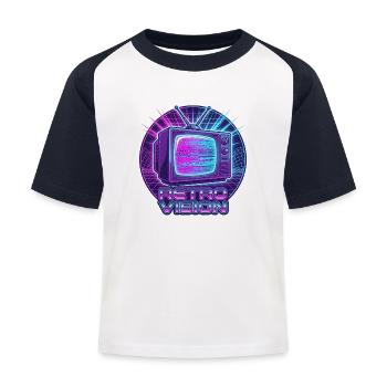 Rétro Vision Neon TV - T-shirt baseball Enfant - blanc/marine - Devant