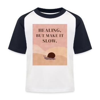 Guérison, mais lentement. - T-shirt baseball Enfant - blanc/marine - Devant