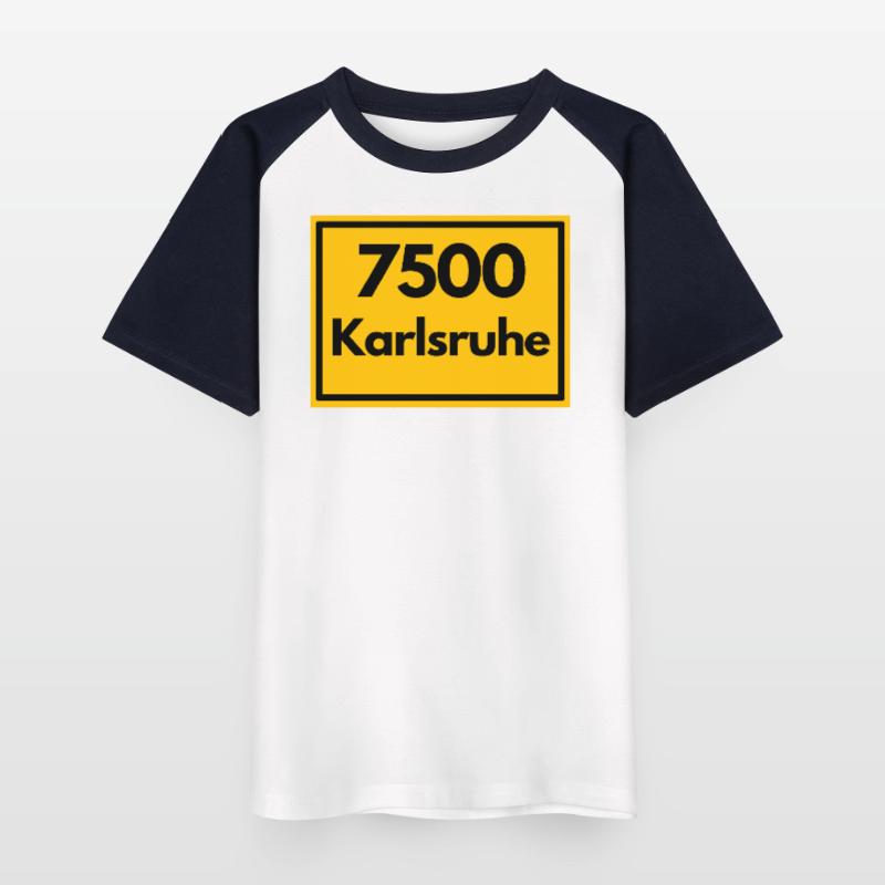 OLD POSTCODE ZIP CODE 7500 KARLSRUHE FÄCHERSTADT Kids' Baseball T-Shirt