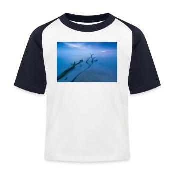 Blaue Stunde am Weststrand - Kinder Baseball T-Shirt - Weiß/Navy - Vorne