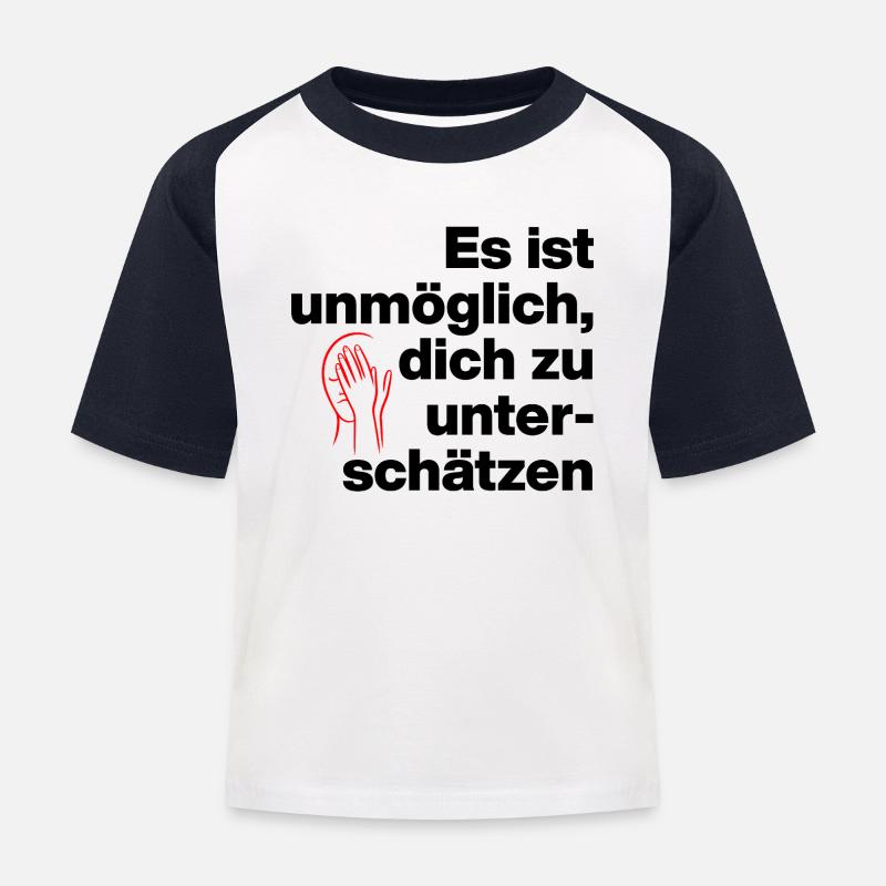 IL EST IMPOSSIBLE DE SE SOUS-ESTIMER. SARCASME - T-shirt baseball Enfant - blanc/marine