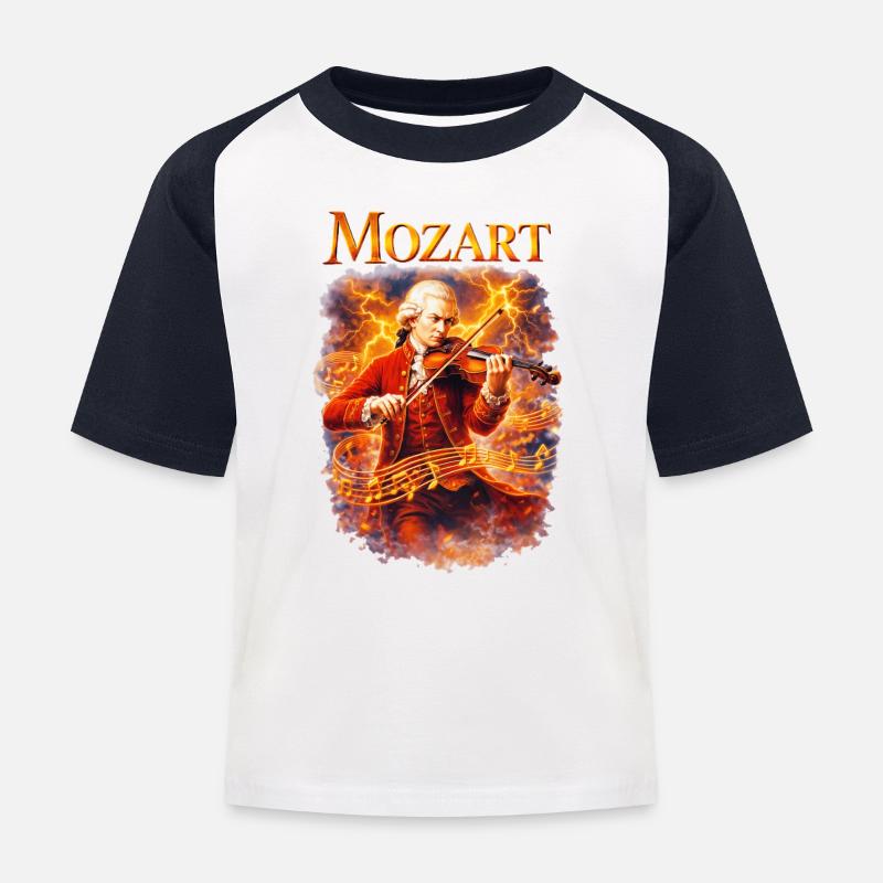 Violon Tempête de feu de Mozart - T-shirt baseball Enfant - blanc/marine