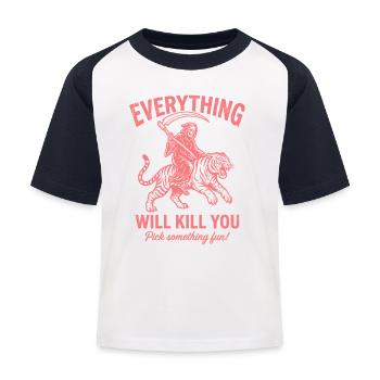 Chemise motivante pour les fans de Risk - T-shirt baseball Enfant - blanc/marine - Devant