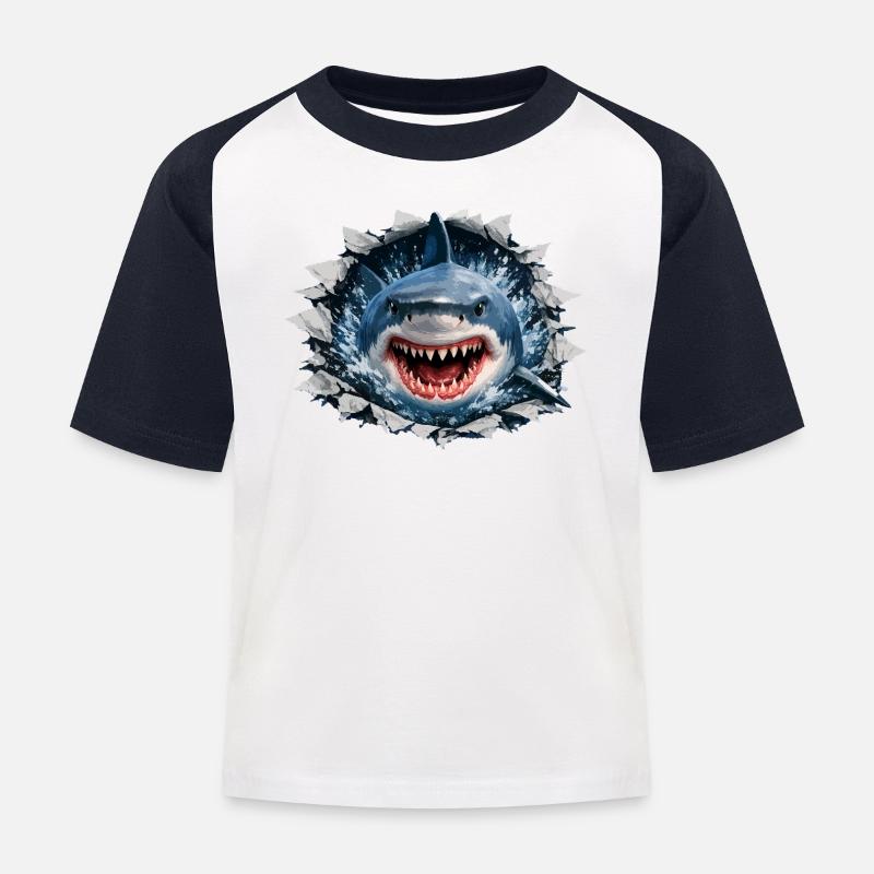 Conception de l’épidémie de requins de rupture - T-shirt baseball Enfant - blanc/marine