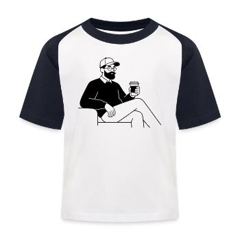 hipster - Kids' Baseball T-Shirt - white/navy - Front