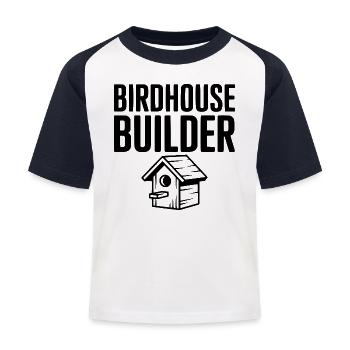 Constructeur de maisons à oiseaux - T-shirt baseball Enfant - blanc/marine - Devant