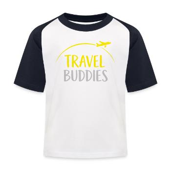 Compagnons de voyage - T-shirt baseball Enfant - blanc/marine - Devant
