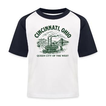 Cincinnati Steamship Heritage - Kids' Baseball T-Shirt - white/navy - Front