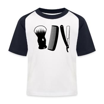 Salon de coiffure - T-shirt baseball Enfant - blanc/marine - Devant