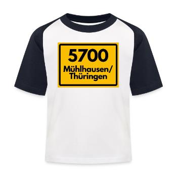 ANCIEN CODI POSTAL 5700 MÜHLHAUSEN THURINGIA - T-shirt baseball Enfant - blanc/marine - Devant