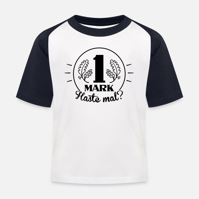 Haste mal ne Mark? (Farbe anpassbar) - Kinder Baseball T-Shirt - Weiß/Navy