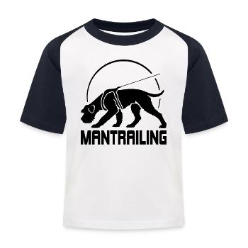 Schnauzer géant Chien de chasse de sport Chien de sport - T-shirt baseball Enfant - blanc/marine - Devant