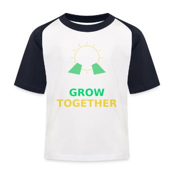 Wachse zusammen Sonnensymbol - Kinder Baseball T-Shirt - Weiß/Navy - Vorne