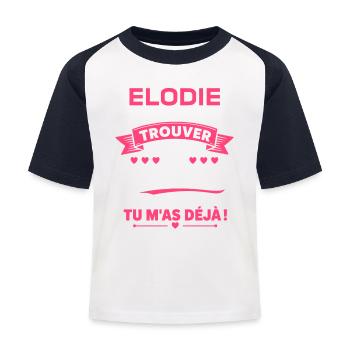 Elodie: Cadeaux Déjà Trouvés - T-shirt baseball Enfant - blanc/marine - Devant