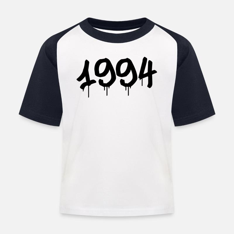 Graffiti : 1994 - Kinder Baseball T-Shirt - Weiß/Navy