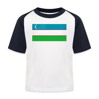 Ouzbékistan - T-shirt baseball Enfant - blanc/marine - Devant