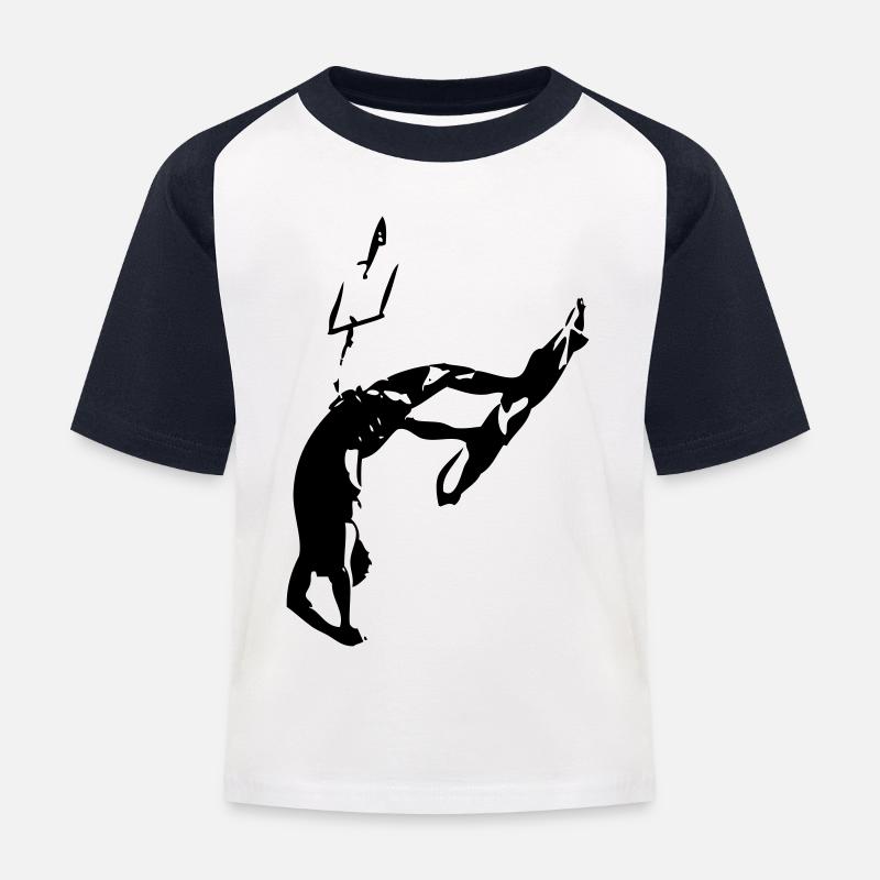 Kiter - Dead Man - Kinder Baseball T-Shirt - Weiß/Navy