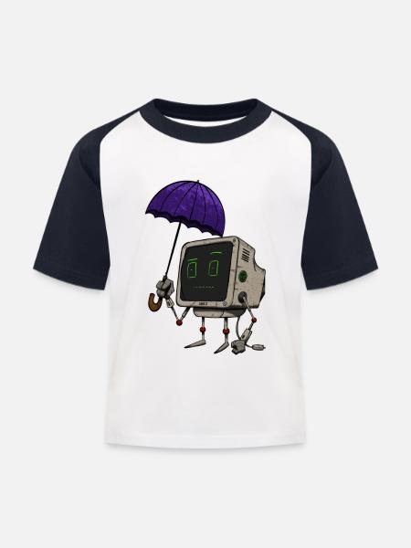 Persönlicher PC - Kinder Baseball T-Shirt - Weiß/Navy