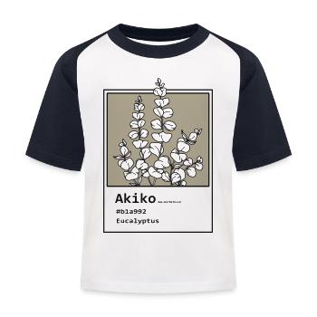 Eukalyptus Akiko - Kinder Baseball T-Shirt - Weiß/Navy - Vorne