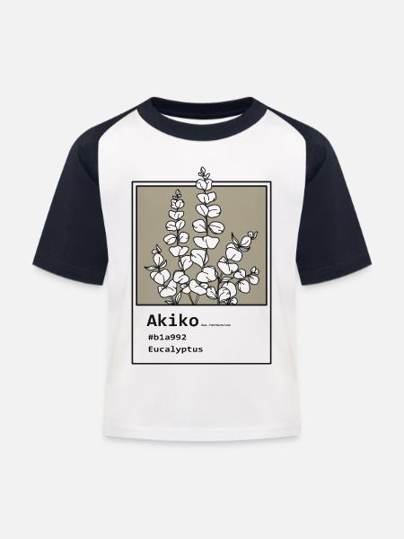 Eukalyptus Akiko - Kinder Baseball T-Shirt - Weiß/Navy