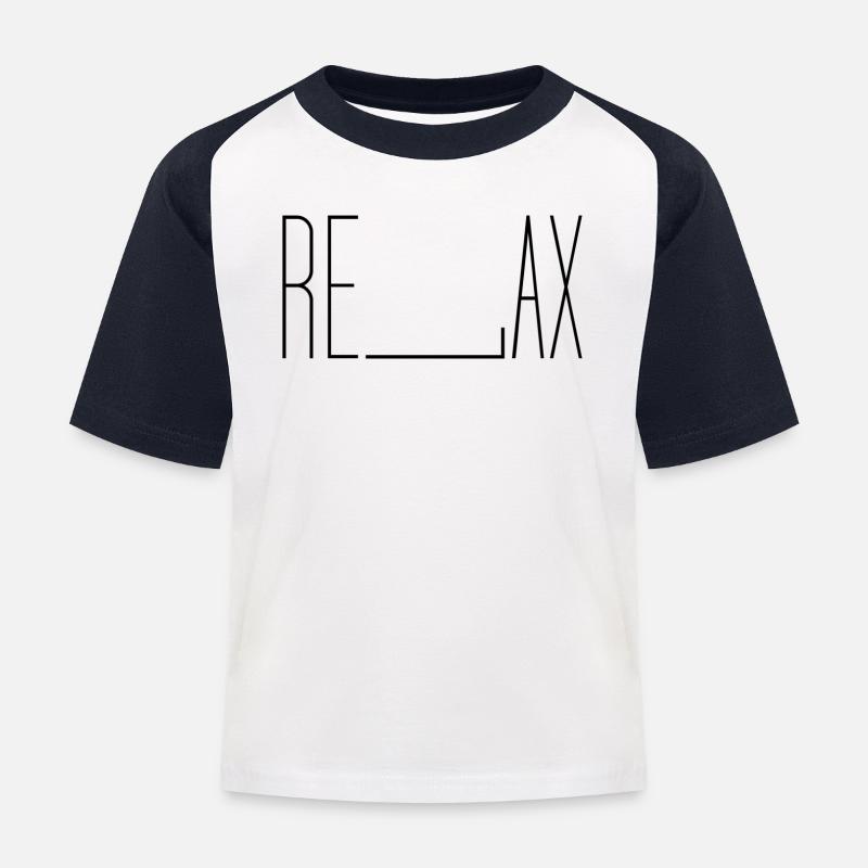 Relax - Kinder Baseball T-Shirt - Weiß/Navy