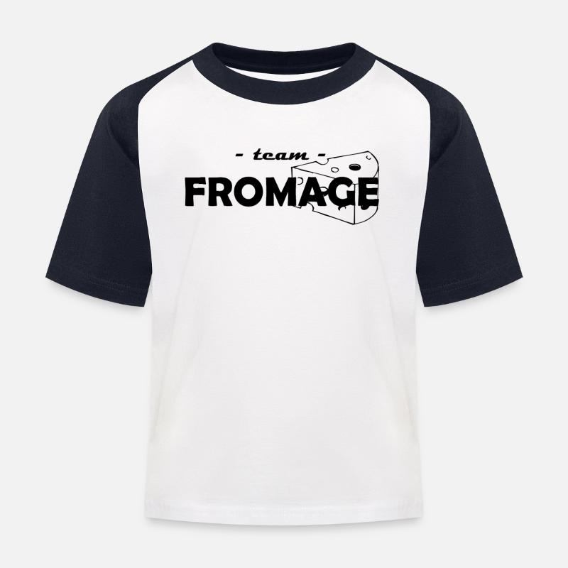 Team Käse - Kinder Baseball T-Shirt - Weiß/Navy