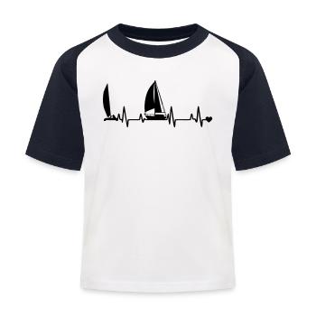 Sail - Kids' Baseball T-Shirt - white/navy - Front