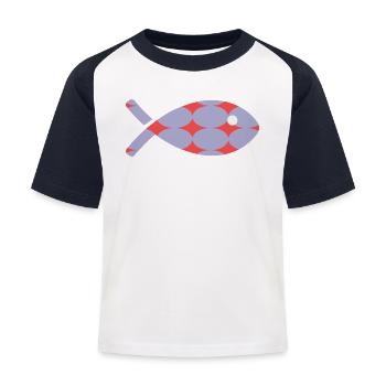 SARDINE. FISH. APRIL FOOL - Kids' Baseball T-Shirt - white/navy - Front