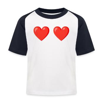 Rote Herzen lieben Design - Kinder Baseball T-Shirt - Weiß/Navy - Vorne
