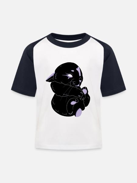Hase im Gothic-Stil - Kinder Baseball T-Shirt - Weiß/Navy