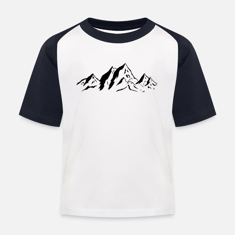 Mountains - Kinder Baseball T-Shirt - Weiß/Navy
