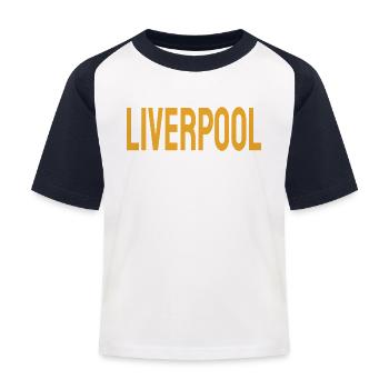 Liverpool - Kinder Baseball T-Shirt - Weiß/Navy - Vorne