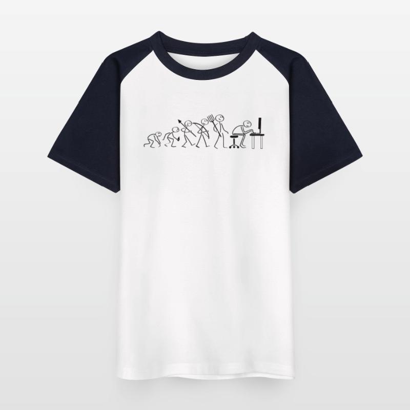 Evolution Computerarbeit Kinder Baseball T-Shirt