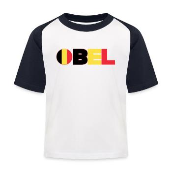 Belgique - T-shirt baseball Enfant - blanc/marine - Devant